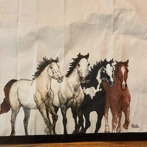 John Sanders Running Horses Full Apron Southwest B B Que Beige Unisex New